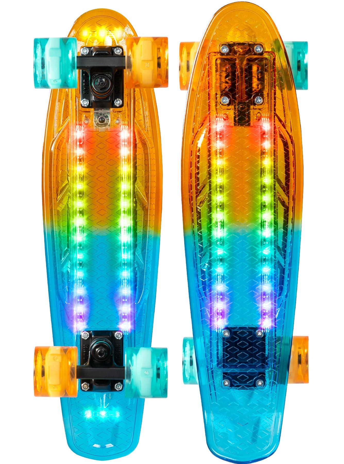 MADD LIGHT UP DECK RETRO BOARD ORANGE / TEAL