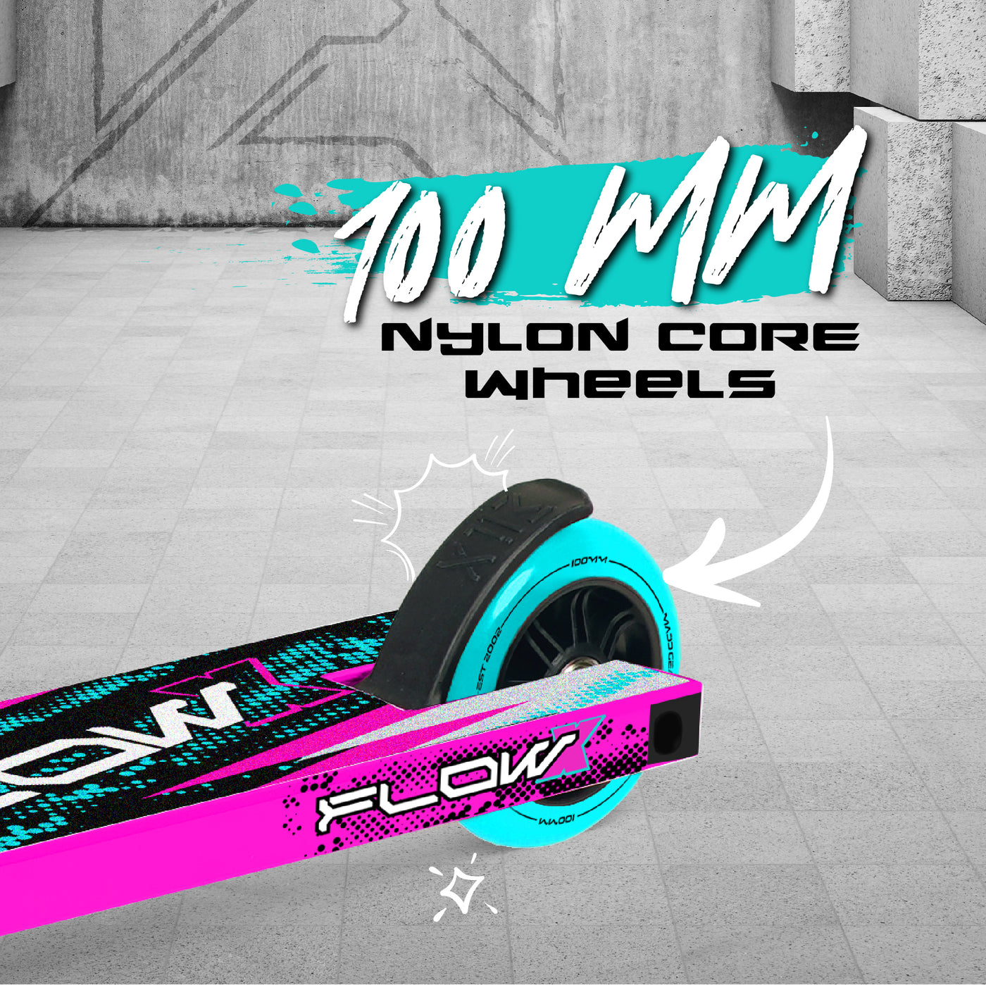 MADD CARVE FLOW-X SCOOTER PINK TEAL