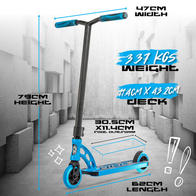 MGO MGP Madd Gear Origin Shredder Pro Stunt Scooter Skatepark Blue Bright Blue