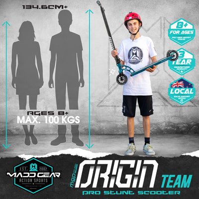 Madd Gear Teal Blue Origin Team Pro Stunt Scooter Complete High Quality Chrome Deep Blue