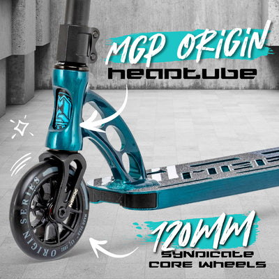 Madd Gear Smooth Riding Lightweight VX10 VX9 Origin Team Pro Stunt Scooter Skatepark 120mm Wheels Chrome Deep Blue