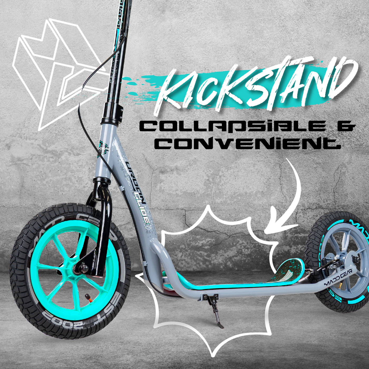 MADD GEAR URBAN GLIDE 300 GREY / TEAL