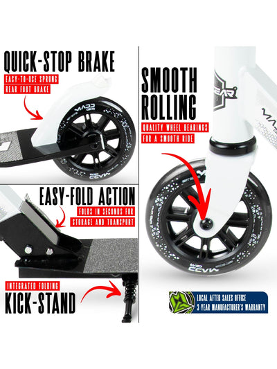 MADD GEAR METRO RUSH 125 SCOOTER WHITE / BLACK