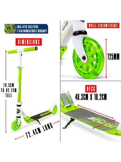 MADD GEAR METRO RUSH 125 SCOOTER WHITE / GREEN