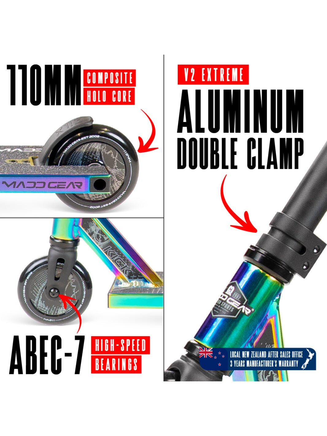 MADD GEAR KICK EXTREME SCOOTER NEOCHROME