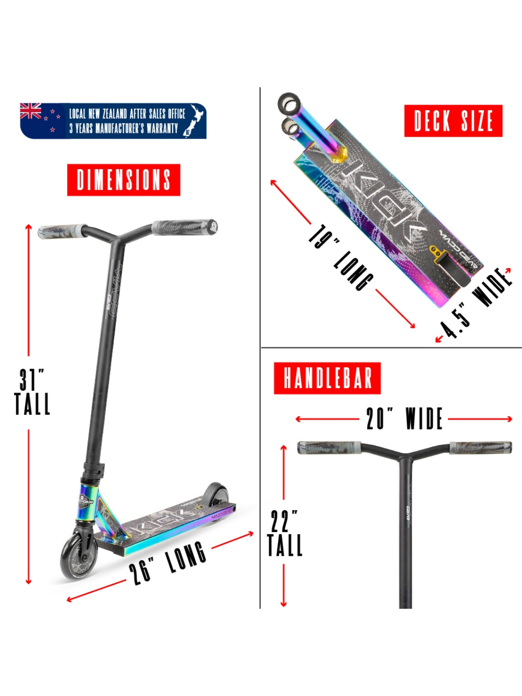 MADD GEAR KICK EXTREME SCOOTER NEOCHROME