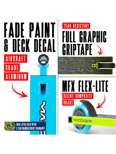 MADD GEAR KICK PRO-X SCOOTER BLUE / GREEN