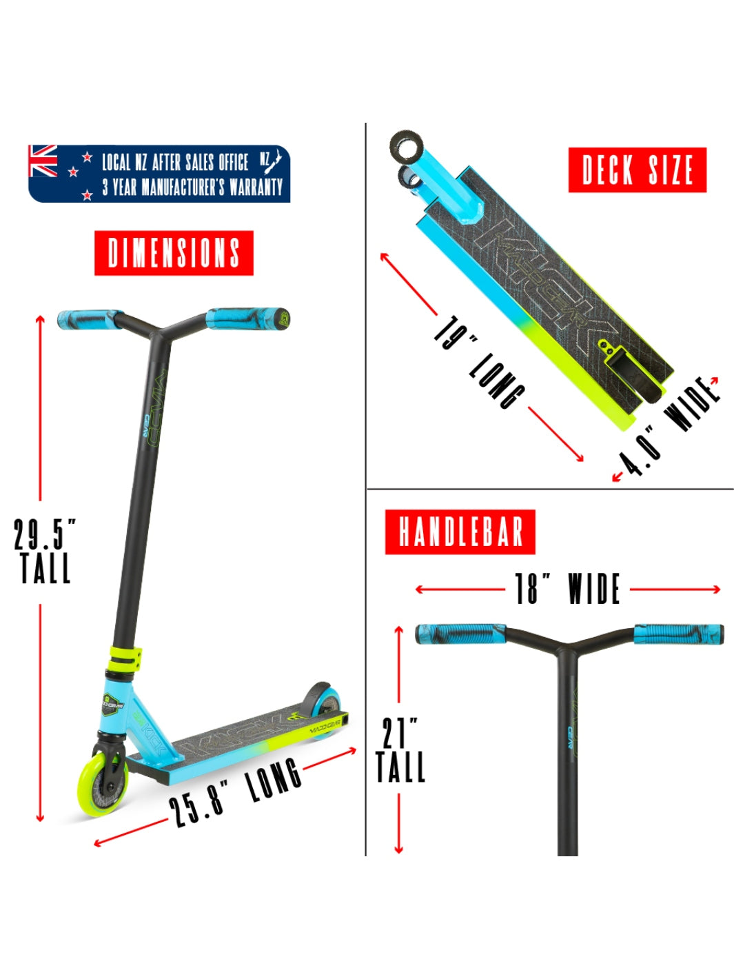 MADD GEAR KICK PRO-X SCOOTER BLUE / GREEN