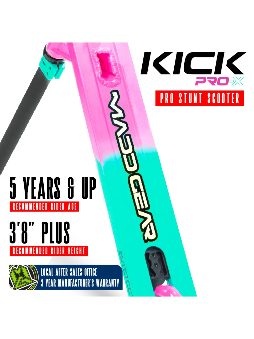MADD GEAR KICK PRO-X SCOOTER PINK / TEAL