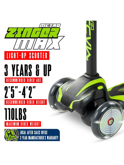 MADD GEAR ZINGER 3 WHEELED SCOOTER GREEN