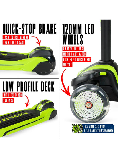 MADD GEAR ZINGER 3 WHEELED SCOOTER GREEN