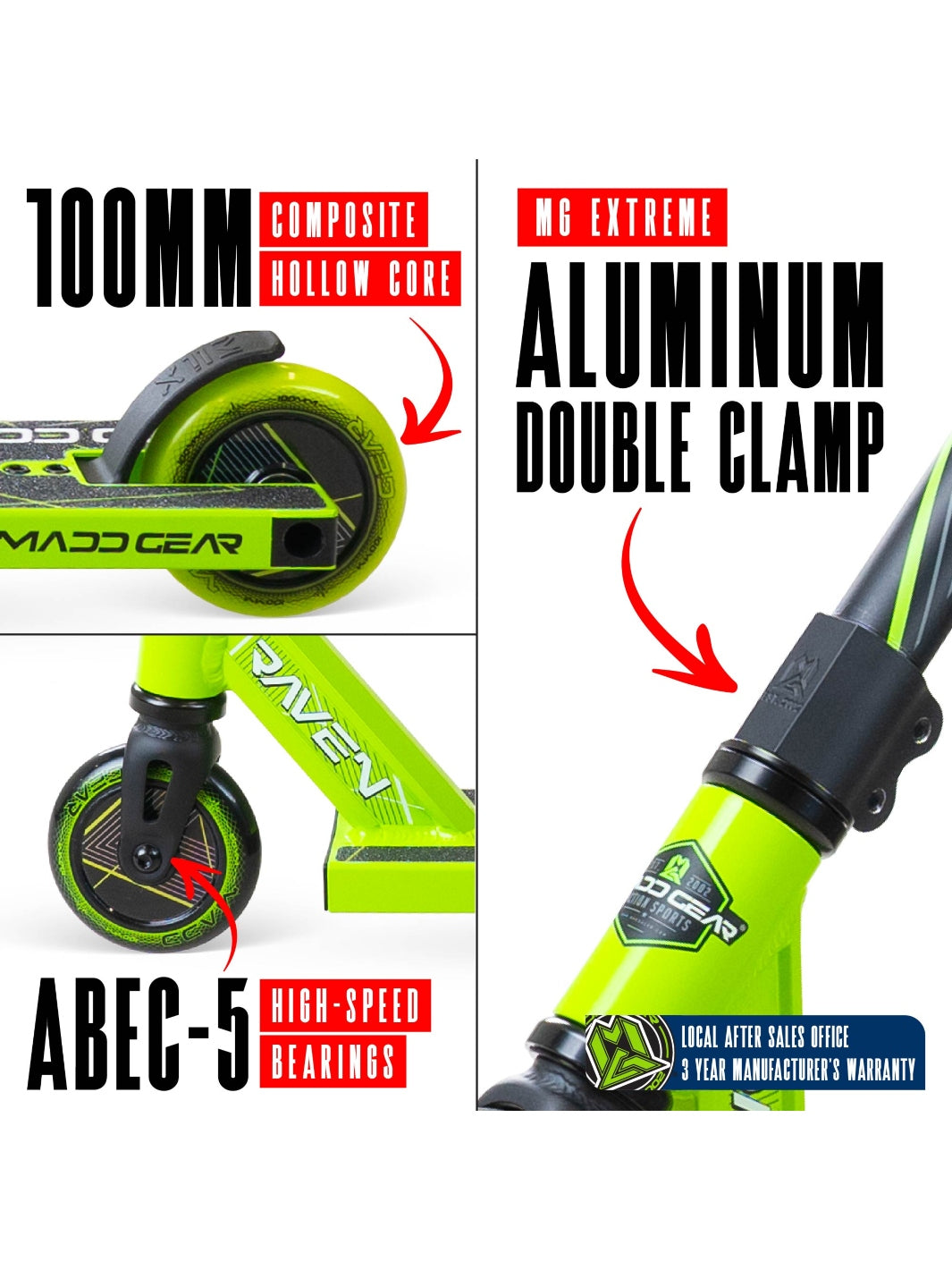 MADD GEAR MG1 RAVEN SCOOTER GREEN / BLACK – Madd Gear NZ