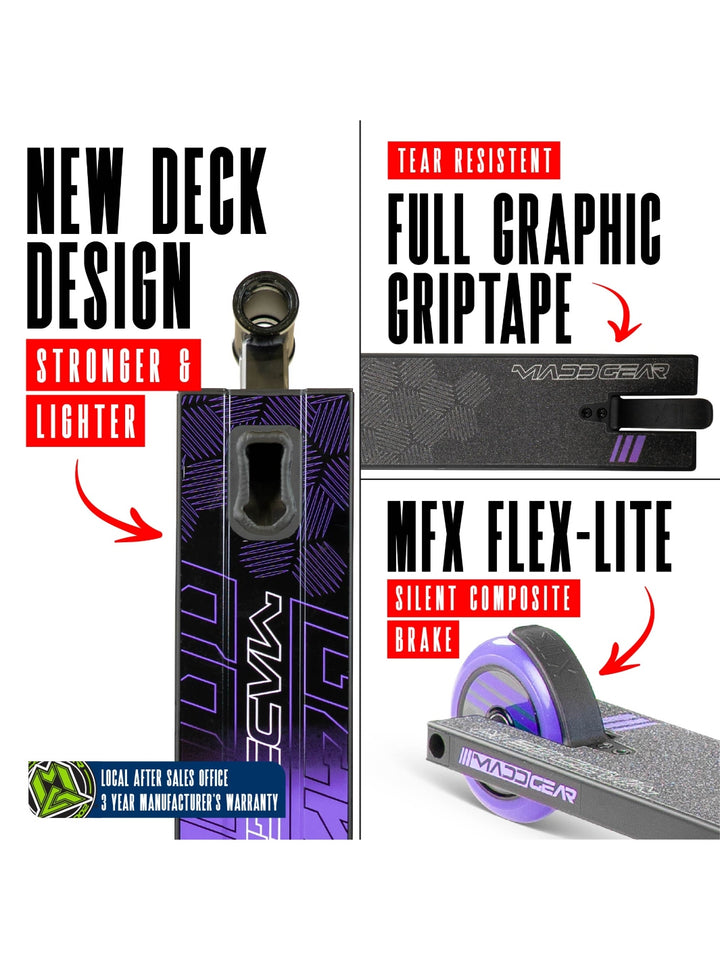 ●MAD WISDOM MADD GEAR MG3 ZEN SCOOTER BLACK / LAVENDER – Madd Gear NZ
