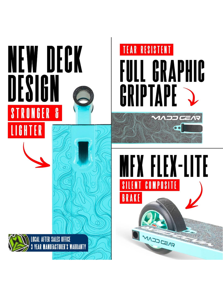 MADD GEAR MG4 TITAN SCOOTER TEAL / TEAL – Madd Gear NZ