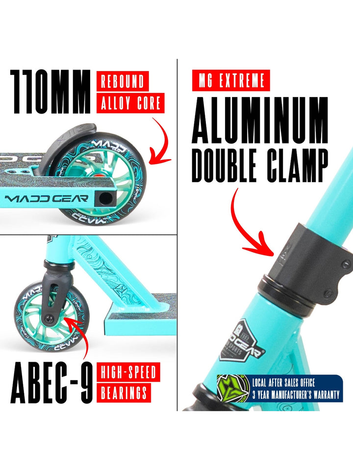 MADD GEAR MG4 TITAN SCOOTER TEAL / TEAL – Madd Gear NZ