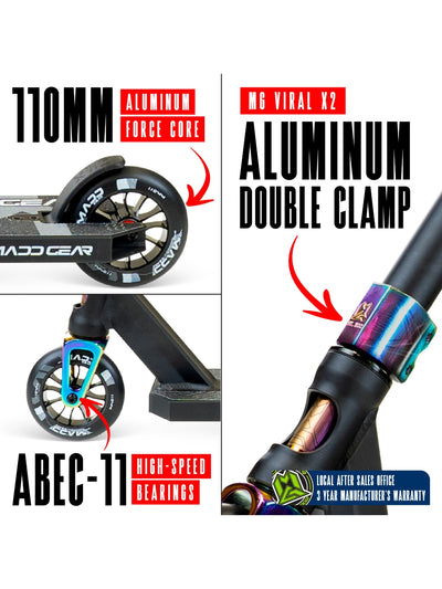 MADD GEAR MG5 AXION SCOOTER BLACK / NEOCHROME