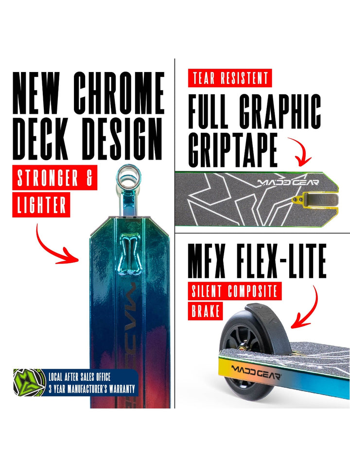 MADD GEAR MG6 KINETIC SCOOTER NEOCHROME – Madd Gear NZ