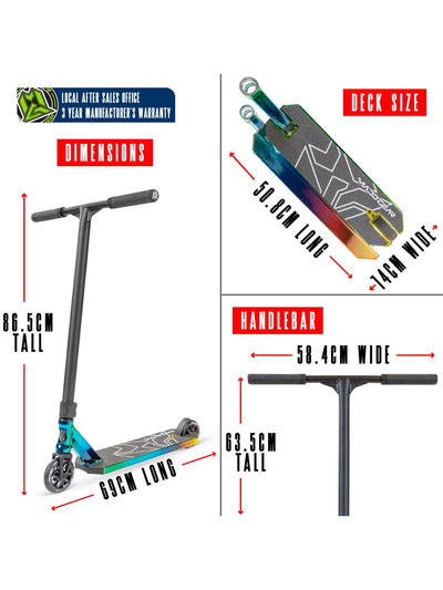 MADD GEAR MG6 KINETIC SCOOTER NEOCHROME