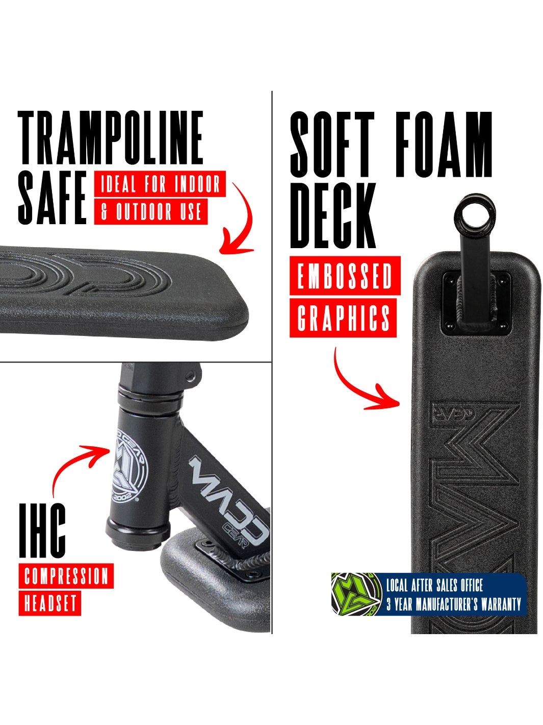 MADD GEAR BOUNCE TRAMPOLINE SCOOTER BLACK / WHITE