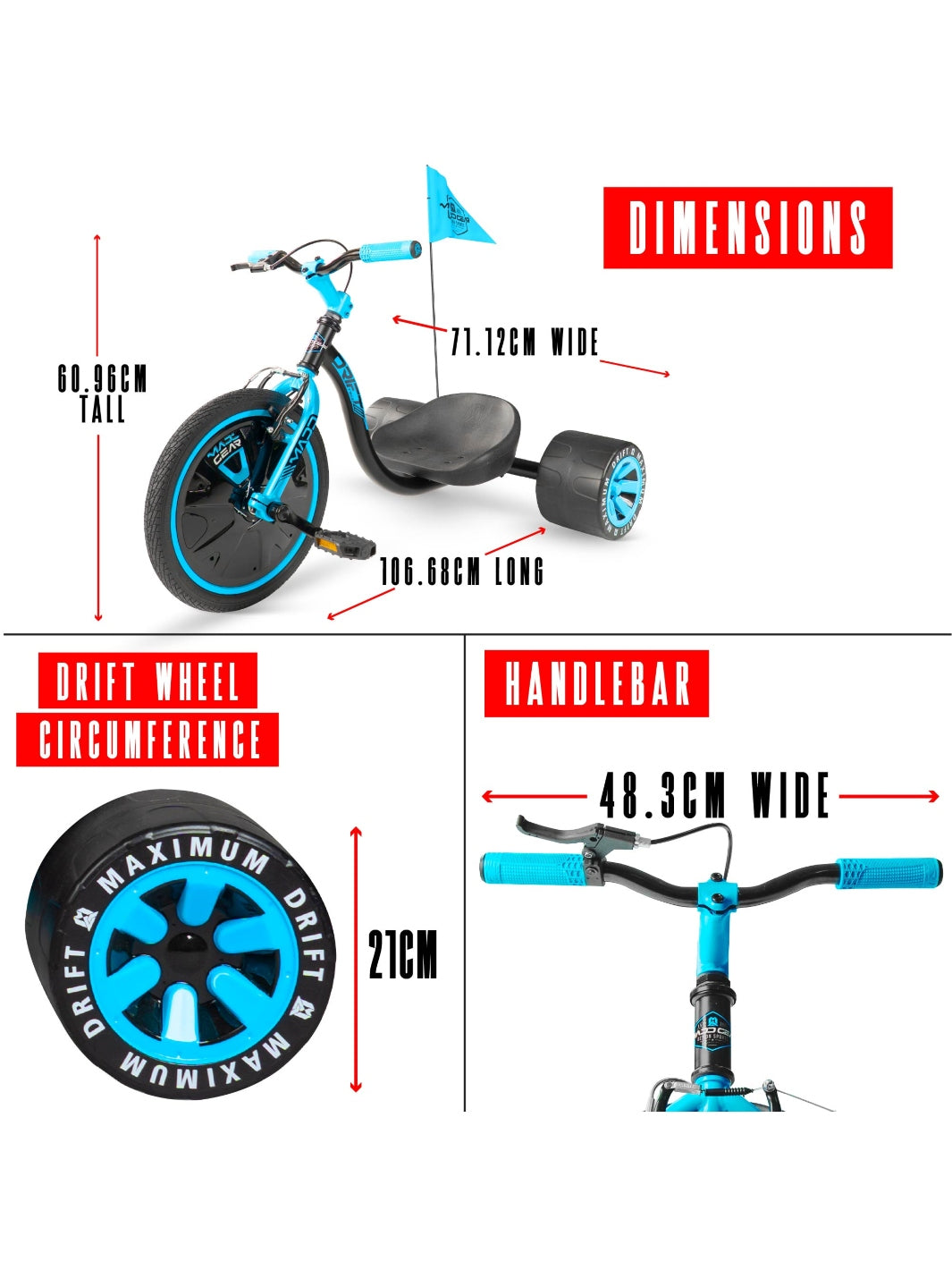 MADD GEAR MINI DRIFT TRIKE BLUE / BLACK