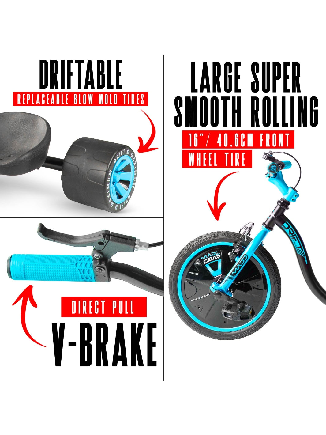 MADD GEAR MINI DRIFT TRIKE BLUE / BLACK