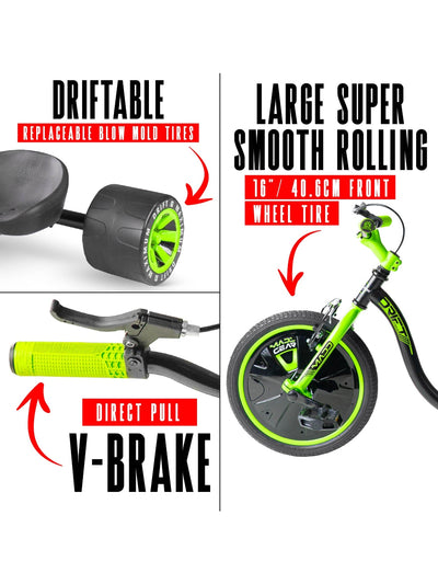 MADD GEAR MINI DRIFT TRIKE GREEN / BLACK