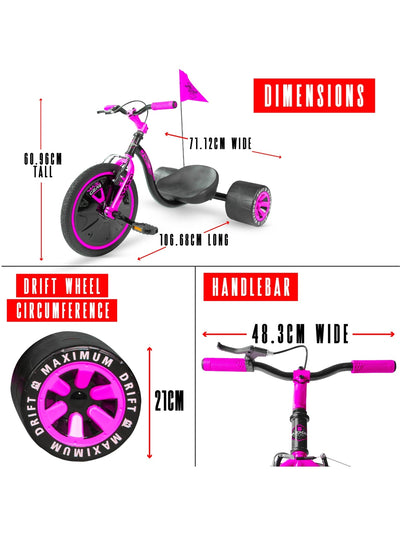 MADD GEAR MINI DRIFT TRIKE PINK / BLACK