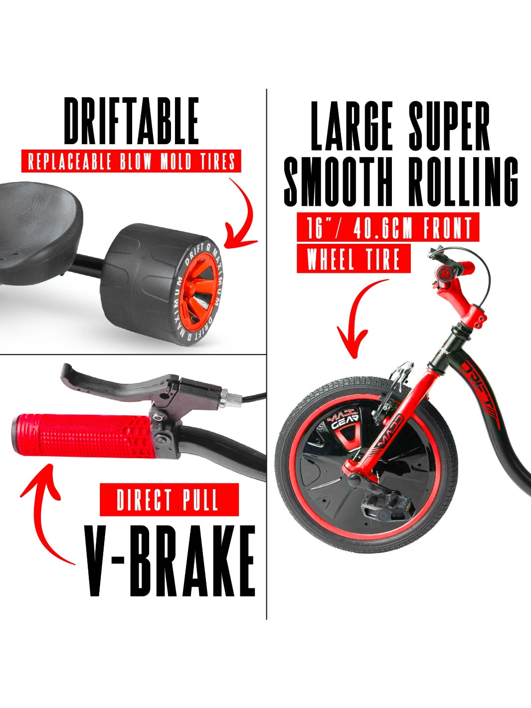 MADD GEAR MINI DRIFT TRIKE RED / BLACK