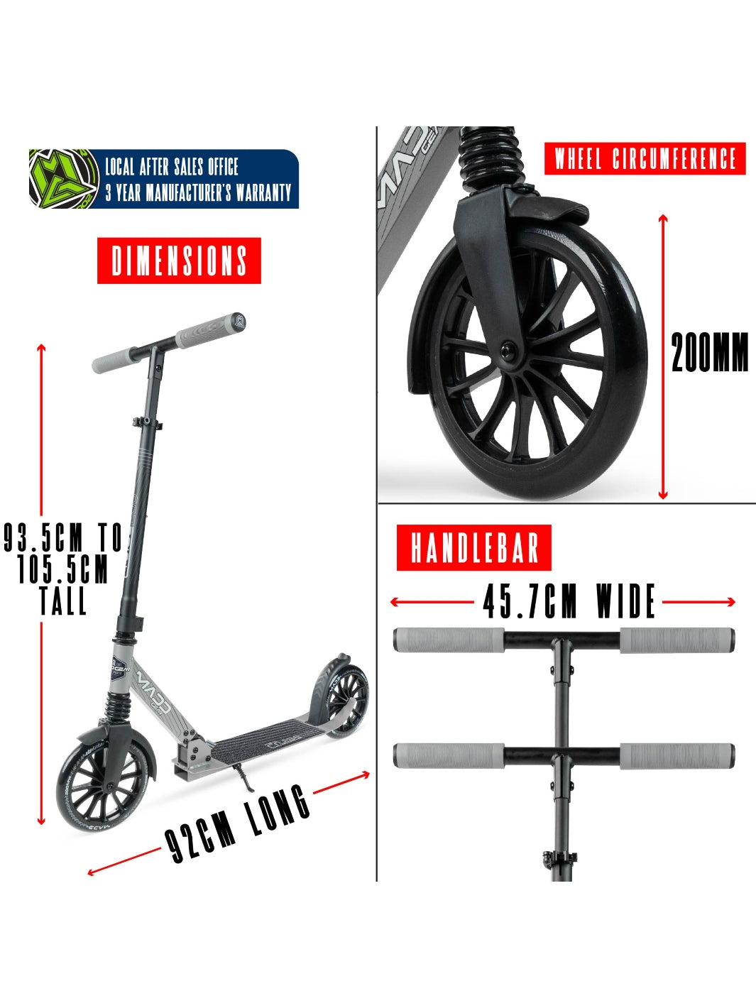 MADD GEAR METRO CRUISE 250 BLACK / GREY – Madd Gear NZ