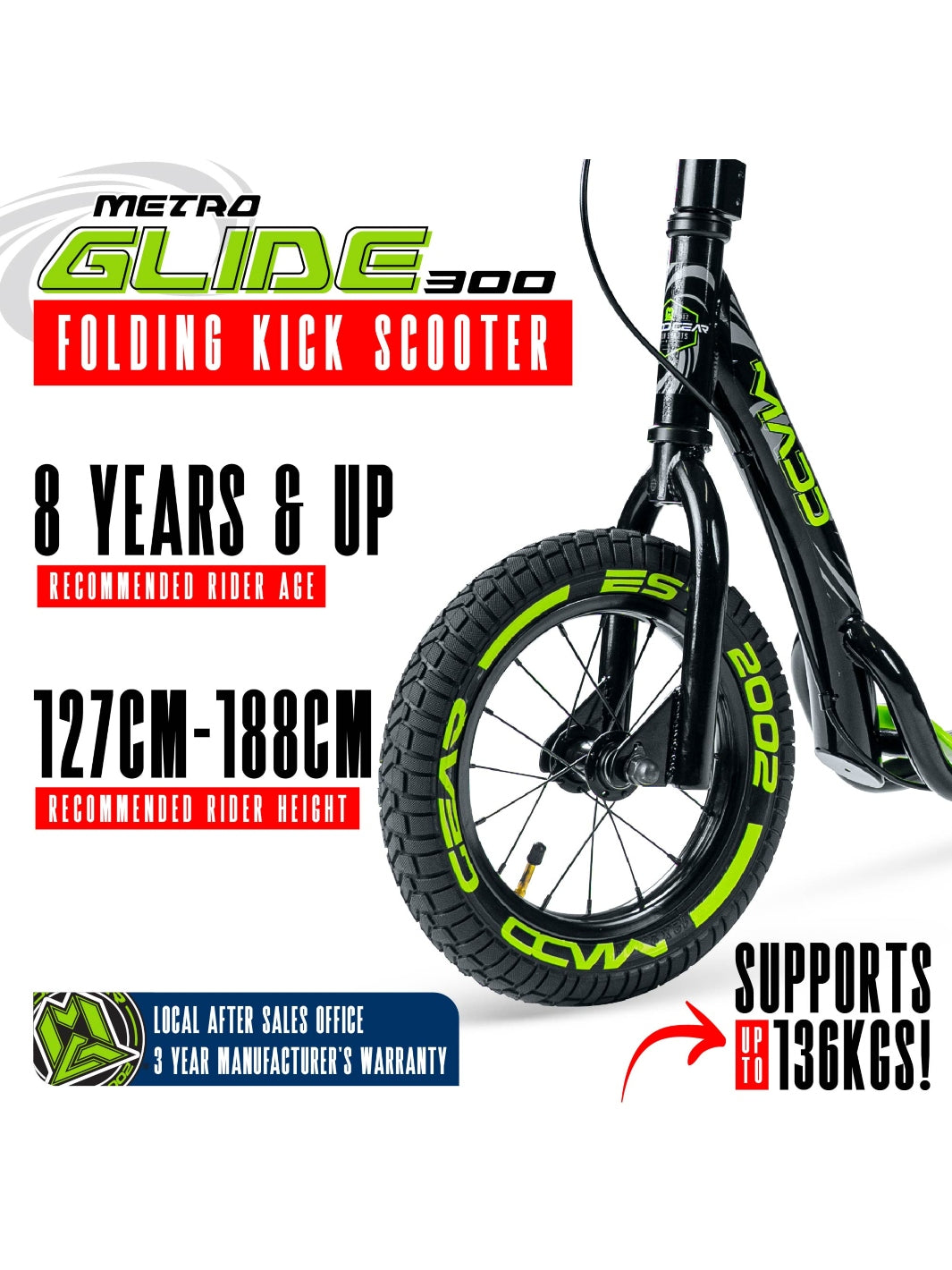 MADD GEAR METRO GLIDE 300 BLACK / GREEN