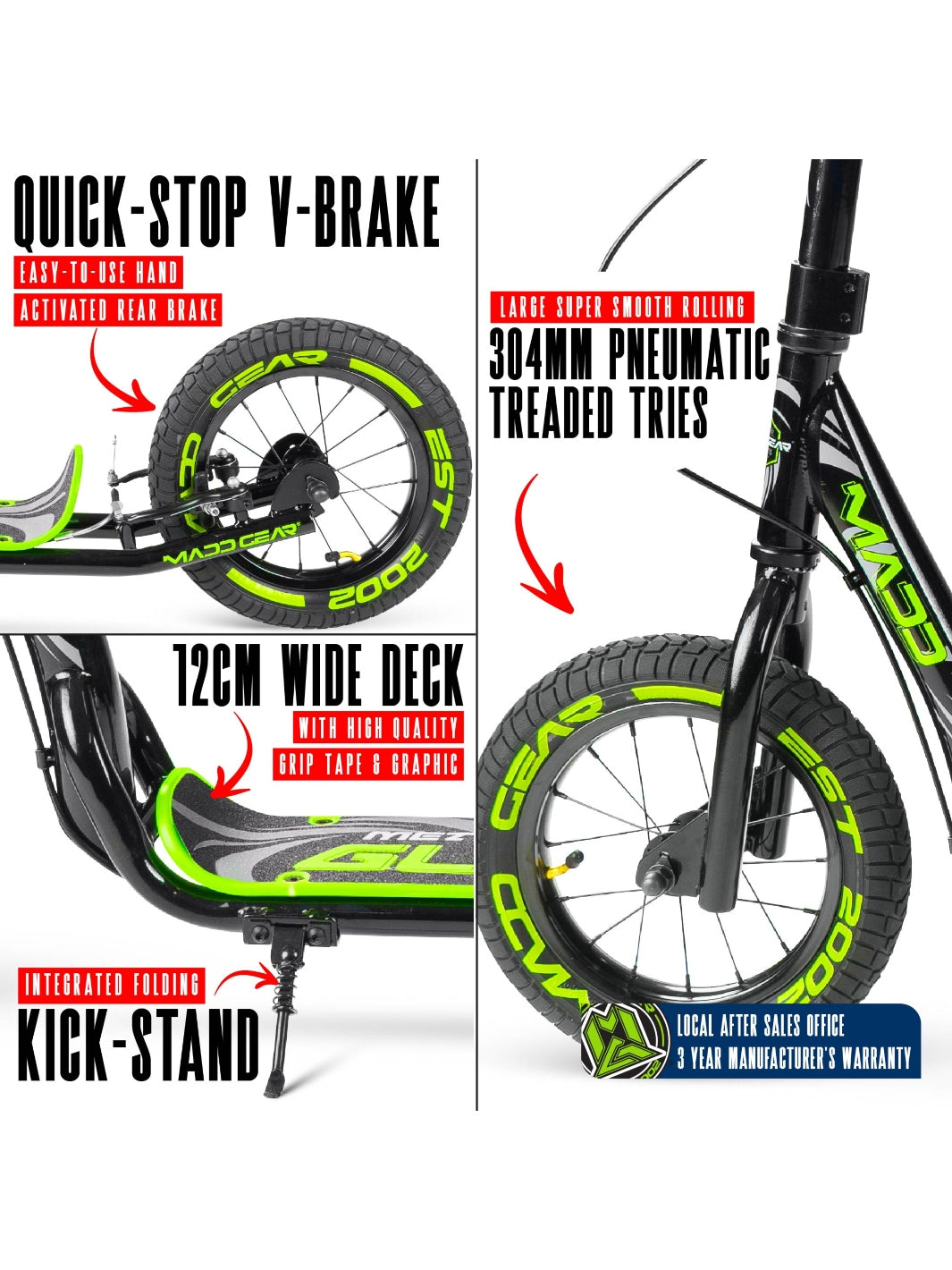 MADD GEAR METRO GLIDE 300 BLACK / GREEN