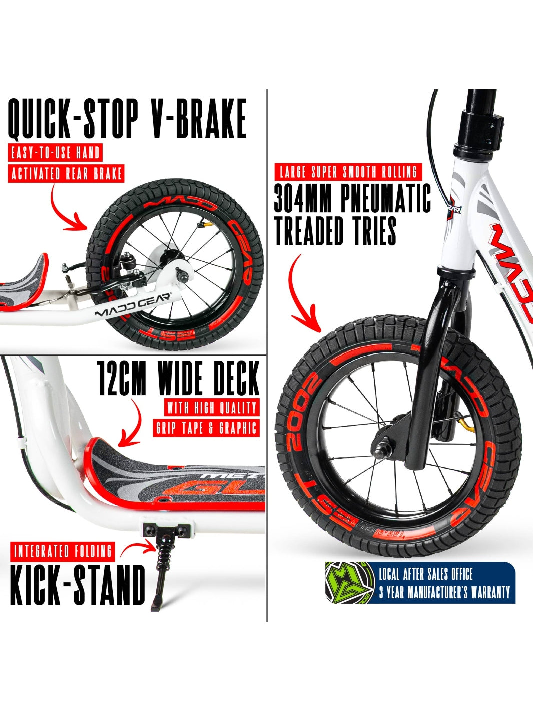 MADD GEAR METRO GLIDE 300 WHITE / RED
