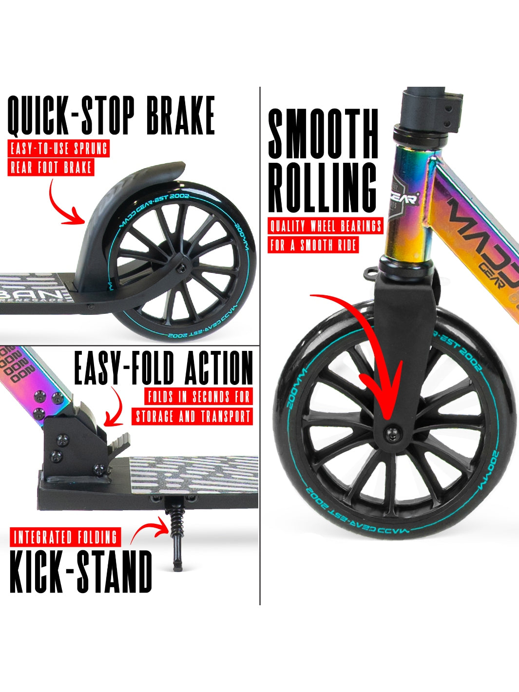MADD GEAR URBAN RENEGADE SCOOTER NEOCHROME