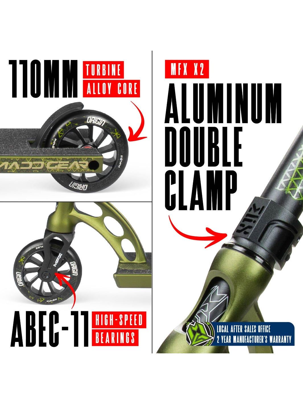 MADD GEAR ORIGIN 550 SCOOTER OLIVE FATIGUE – Madd Gear NZ