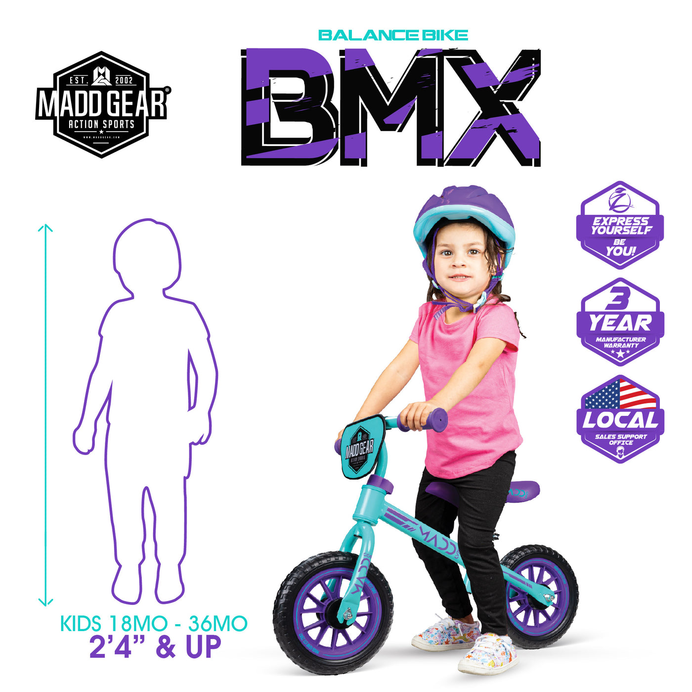 MADD GEAR MY 1ST BMX BIKE TEAL / PURPLE