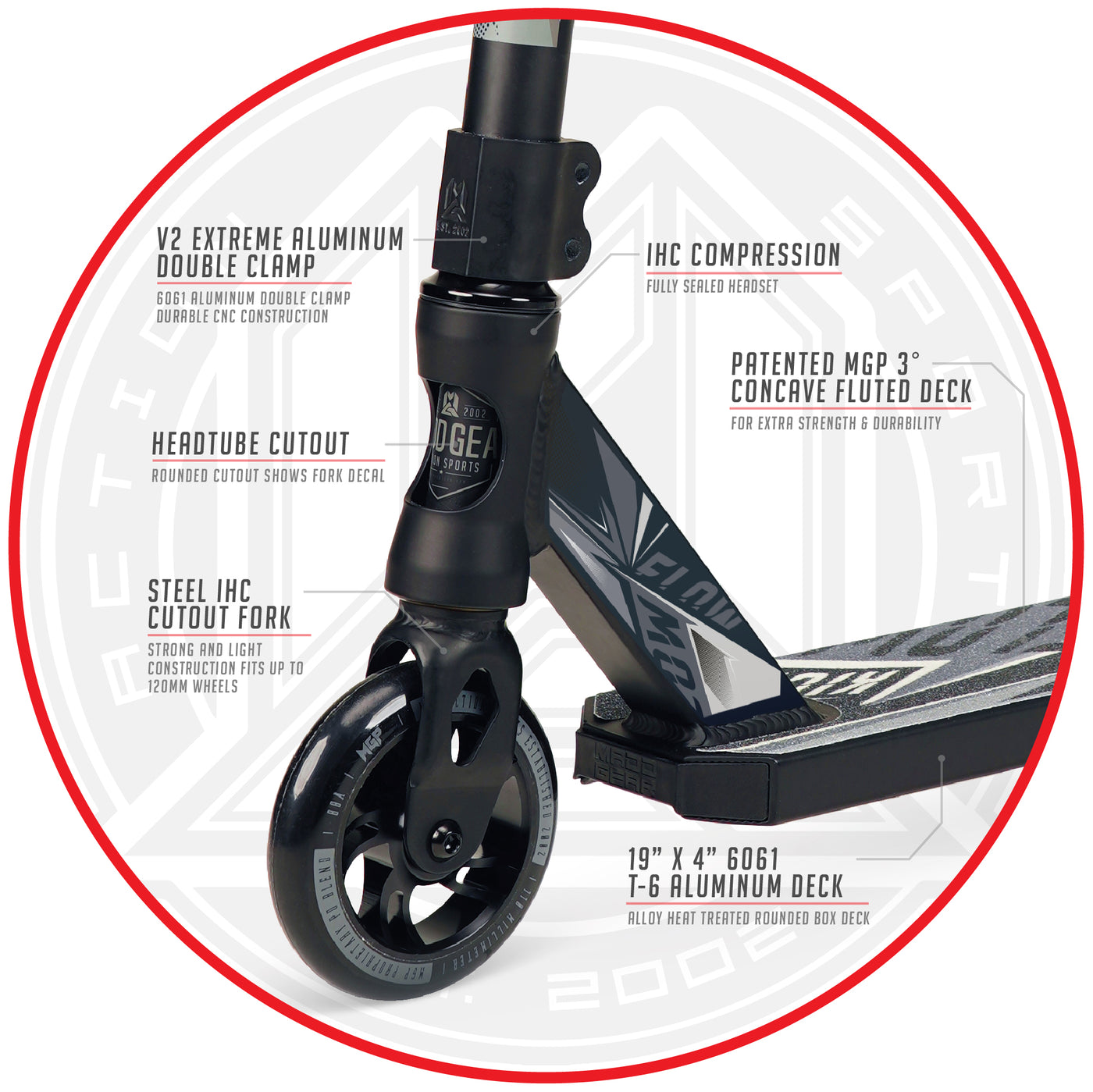 MADD GEAR KICK FLOW SCOOTER BLACK / BLACK